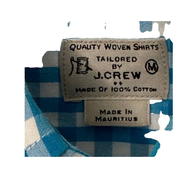 J.Crew Blue & White Gingham Check Print Long Sleeve Button-Up Men's Medium - Picture 8 of 8